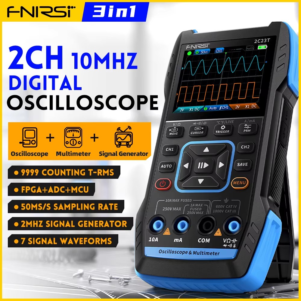 Fnirsi Digital Oscilloscope Handheld - FNIRSI 2C23T multímetro de osciloscopio Digital