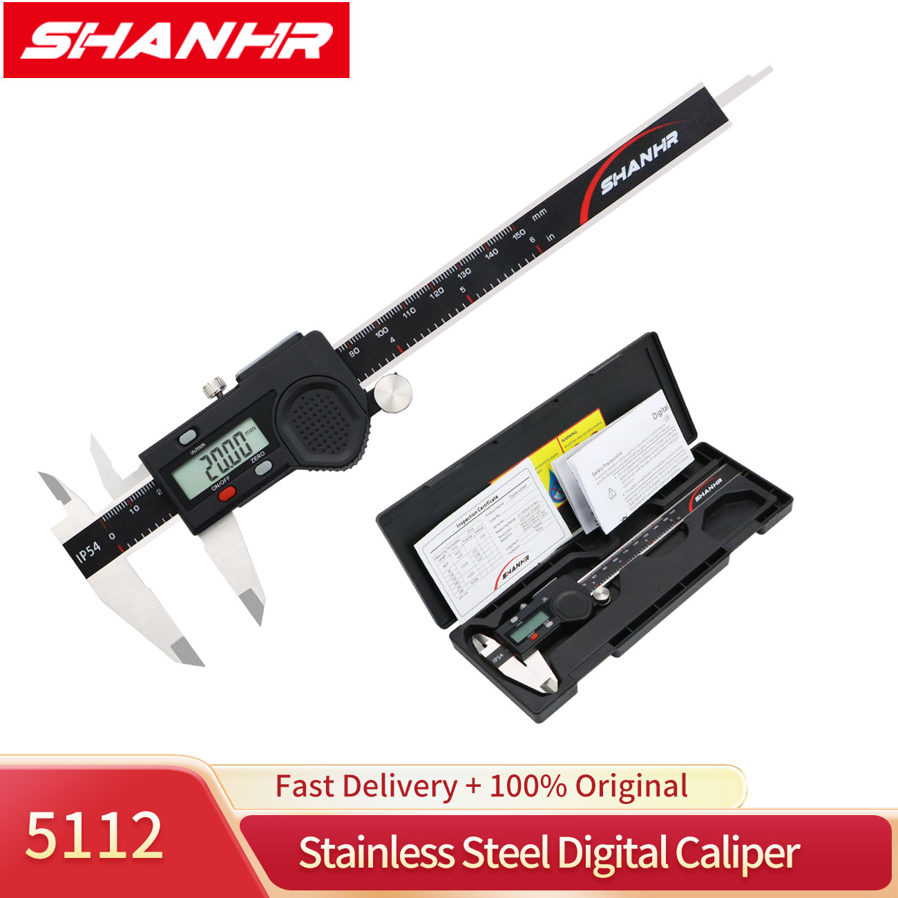 Digital Caliper 150Mm Stainless Steel - Calibrador Vernier Electrónico SHANHR de 150
