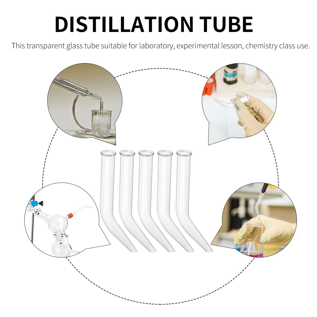 Tubo de destilación de vidrio  - Lab Equipment reseña y precio