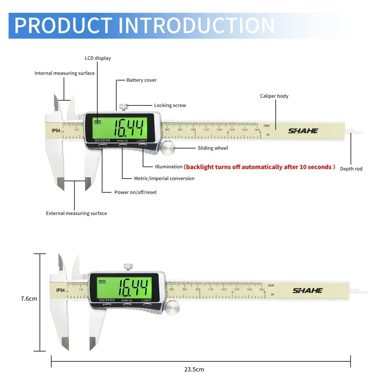 SHAHE nuevo calibrador Digital - Digital Caliper 150Mm Stainless Steel reseña y precio